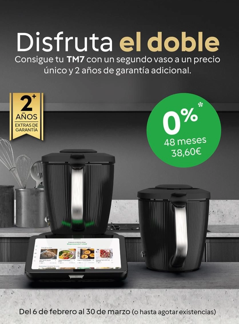 Comprar Thermomix Tm7 + 2⁰ vaso + 2 años de garantía extra y sin intereses
