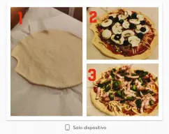 Step <p>Precaliente el horno a 200⁰ y mientras, saque la masa del bol sobre una superficie enharinada y divida en 11 <a href="partes:1">partes:</a></p><p>- una más grande para el cuerpo,</p><p>- una un poco más pequeña para la cabeza,</p><p>- 6 medianas para las patas y las orejas y</p><p>- 3 pequeñitas para la nariz y el morro.</p><p><br></p><p>Dele forma de bola a cada parte y extiéndala con ayuda de un rodillo. Cubra la superficie de cada una, excepto las bolitas de la nariz y el morro, con la salsa de tomate y el queso. Después añada el resto de ingredientes combinándolos como más le guste. Finalice añadiendo un pellizco de orégano.</p><p><br></p><p><br></p> illustration