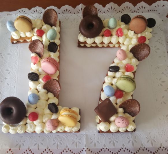 Tarta de números para cumpleaños