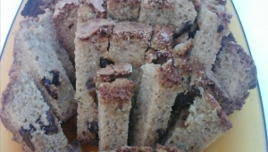 pan dulce de plátano con pasas