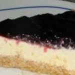 tarta de queso de burgos con mermelada de arandanos